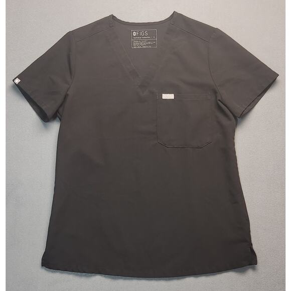 Figs The Technical Collection Catarina One‎ Pocket Scrub Top Black Size Small - Picture 1 of 5